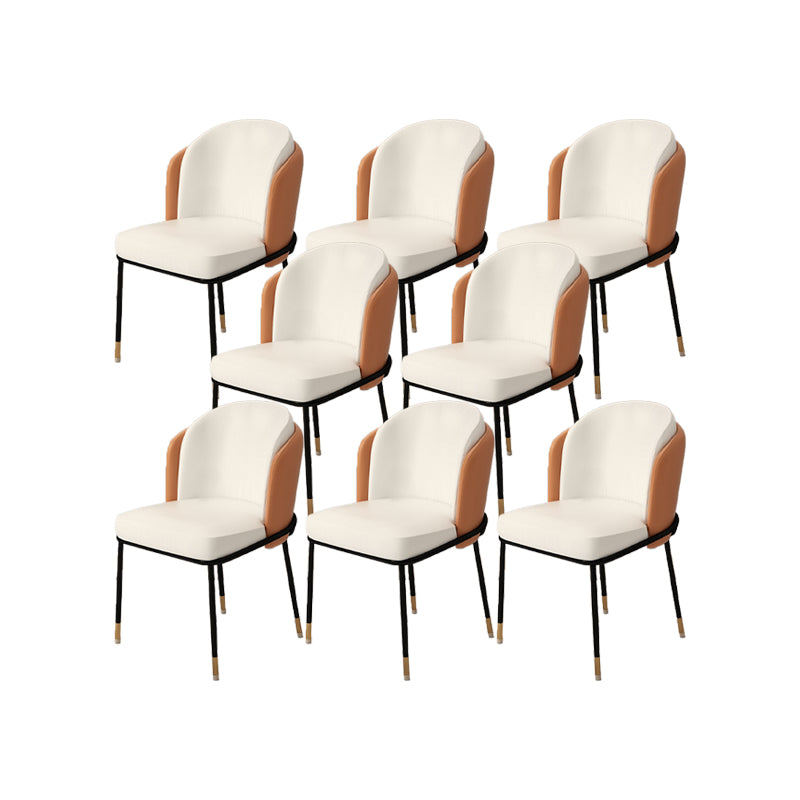 Upholstered Side Chair Modern Style Open Back Armless Chair for Dining Room