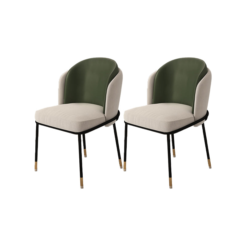 Upholstered Side Chair Modern Style Open Back Armless Chair for Dining Room