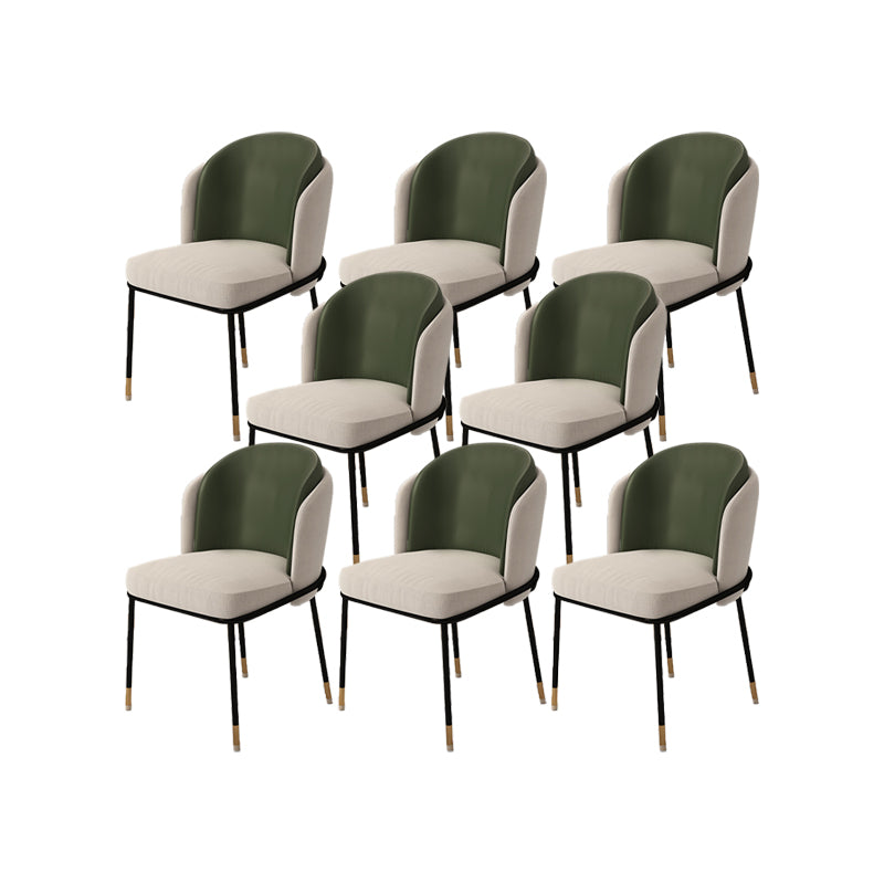 Upholstered Side Chair Modern Style Open Back Armless Chair for Dining Room