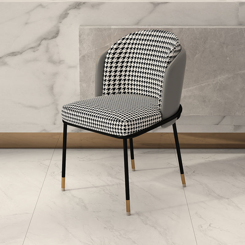 Upholstered Side Chair Modern Style Open Back Armless Chair for Dining Room