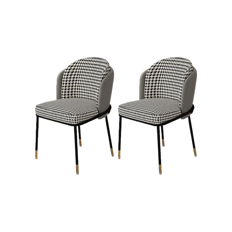 Upholstered Side Chair Modern Style Open Back Armless Chair for Dining Room