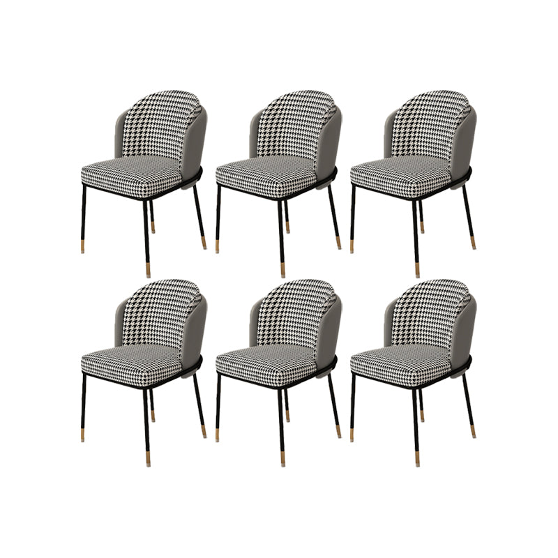 Upholstered Side Chair Modern Style Open Back Armless Chair for Dining Room