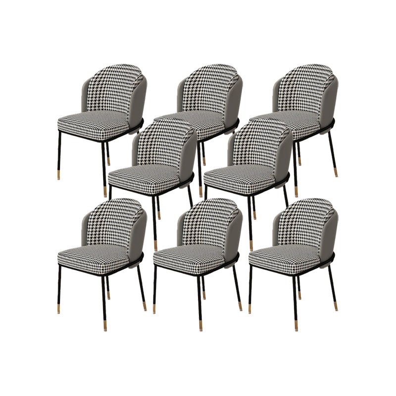 Upholstered Side Chair Modern Style Open Back Armless Chair for Dining Room