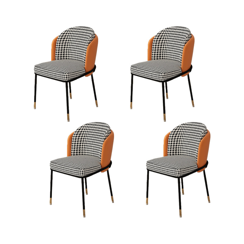 Upholstered Side Chair Modern Style Open Back Armless Chair for Dining Room
