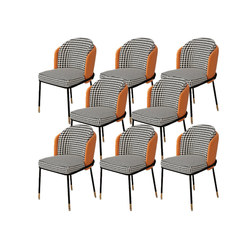 Upholstered Side Chair Modern Style Open Back Armless Chair for Dining Room