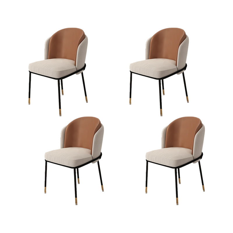 Upholstered Side Chair Modern Style Open Back Armless Chair for Dining Room
