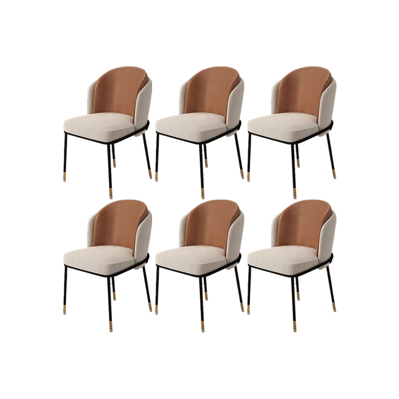 Upholstered Side Chair Modern Style Open Back Armless Chair for Dining Room
