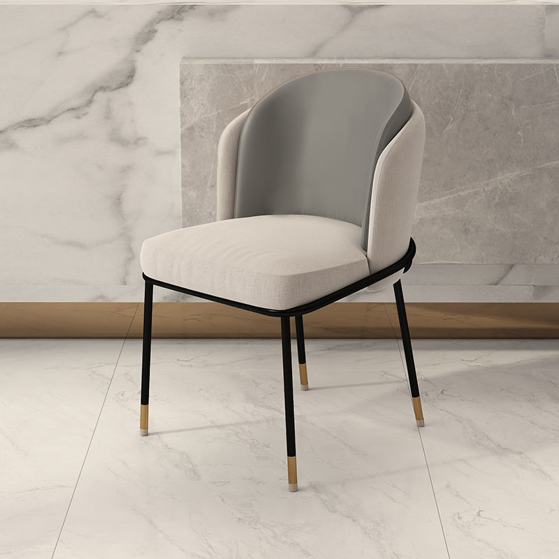 Upholstered Side Chair Modern Style Open Back Armless Chair for Dining Room