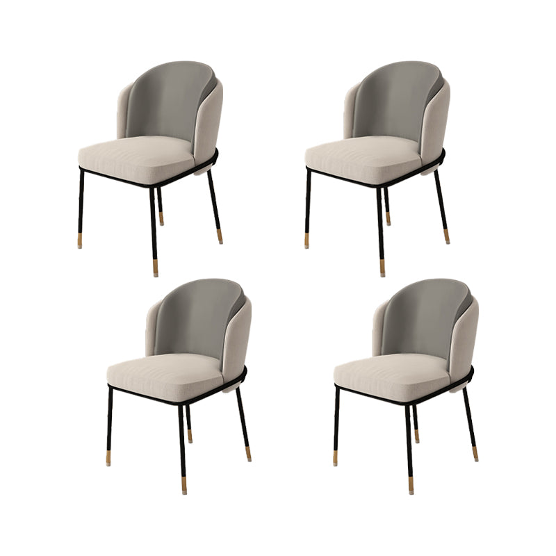 Upholstered Side Chair Modern Style Open Back Armless Chair for Dining Room