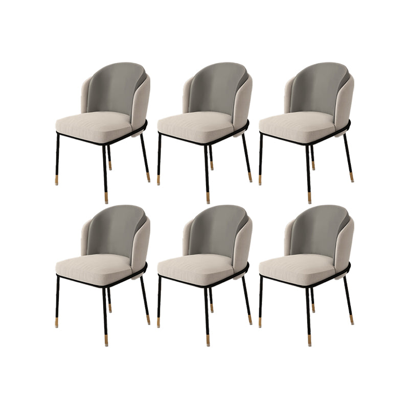 Upholstered Side Chair Modern Style Open Back Armless Chair for Dining Room