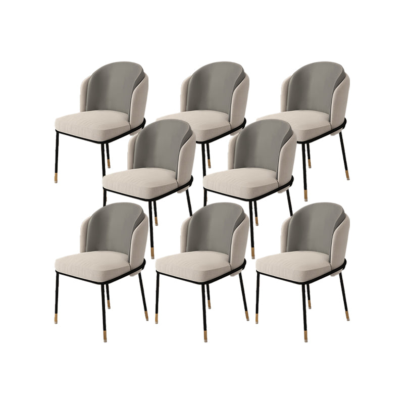 Upholstered Side Chair Modern Style Open Back Armless Chair for Dining Room