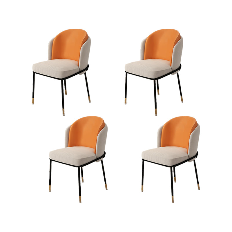 Upholstered Side Chair Modern Style Open Back Armless Chair for Dining Room