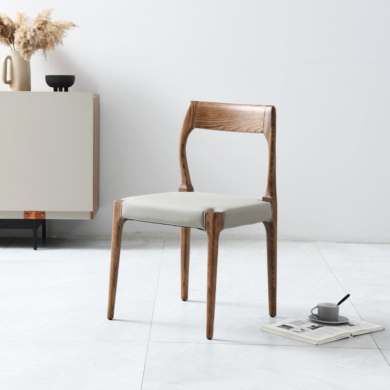 Contemporary Solid Wood Armless Chair Home Upholstered Dining Chair