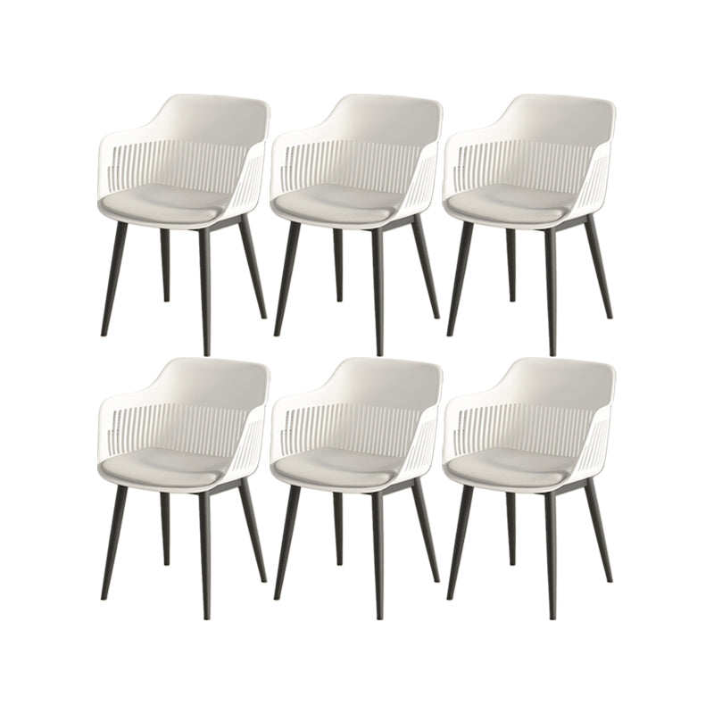 Plastic Arm Chair Modern Style Open Back Chair for Dining Room
