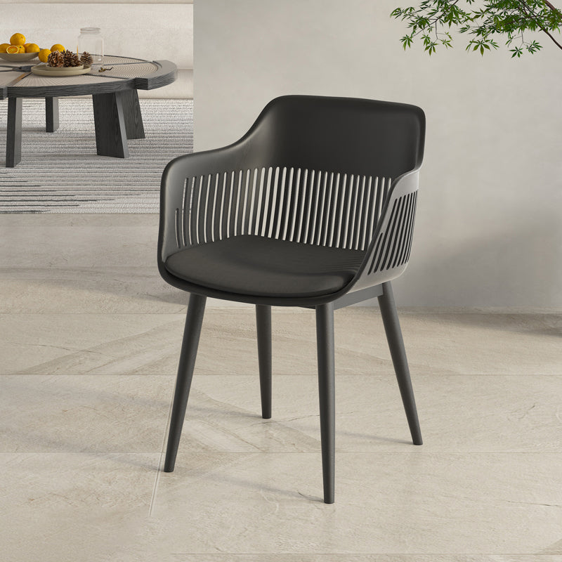 Plastic Arm Chair Modern Style Open Back Chair for Dining Room