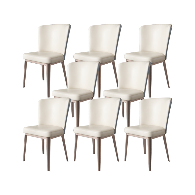 Faux Leather Side Chairs Modern Parsons Armless Chair for Dining Room