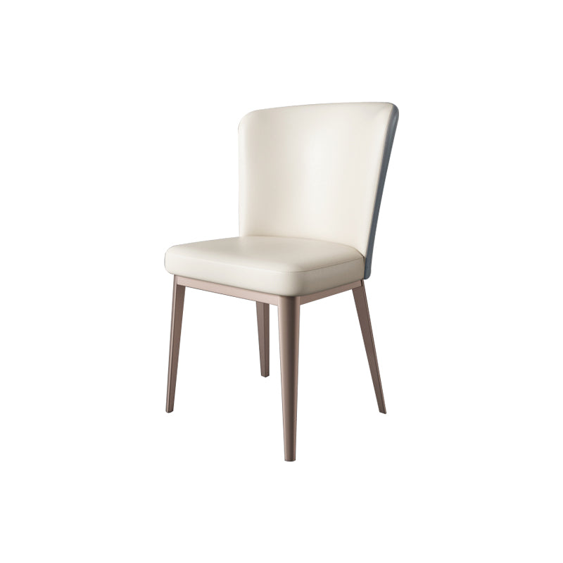 Faux Leather Side Chairs Modern Parsons Armless Chair for Dining Room