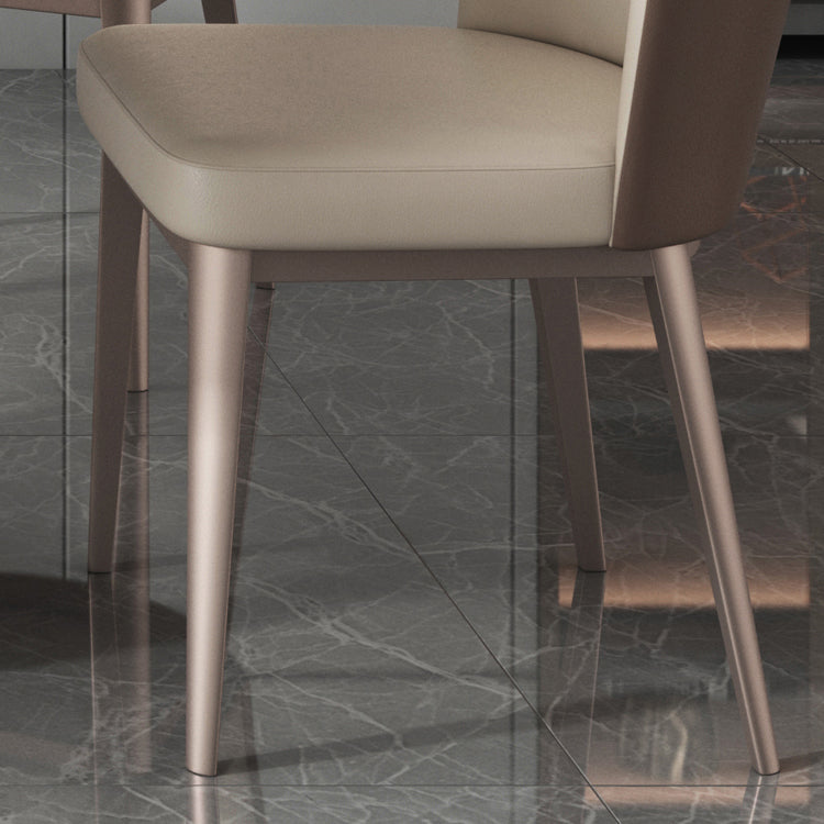 Faux Leather Side Chairs Modern Parsons Armless Chair for Dining Room