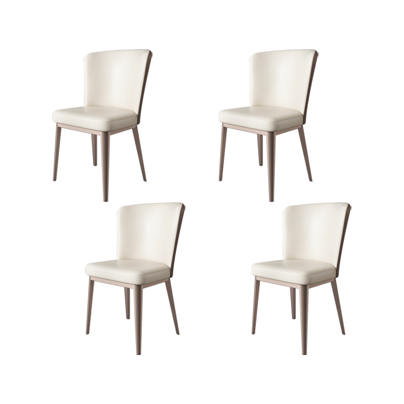 Faux Leather Side Chairs Modern Parsons Armless Chair for Dining Room