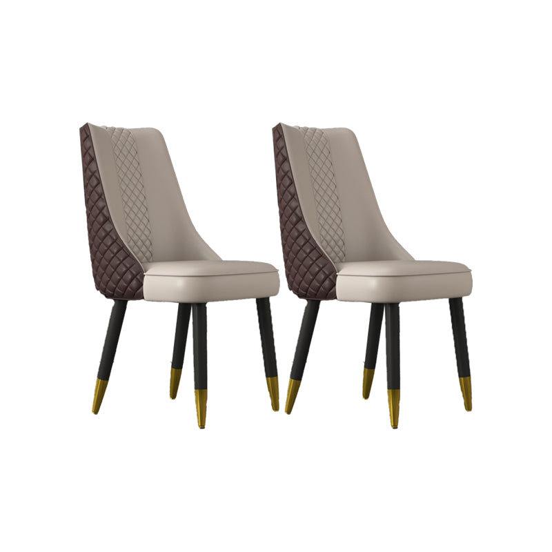 Industrial Style Dining Chairs Faux Leather Kitchen Chairs with Wood Legs