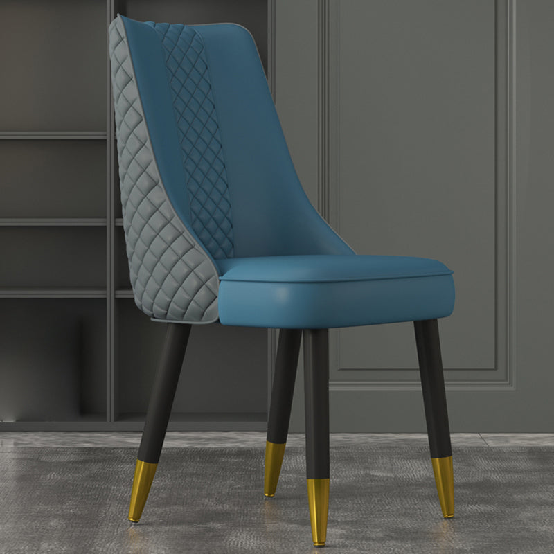 Industrial Style Dining Chairs Faux Leather Kitchen Chairs with Wood Legs