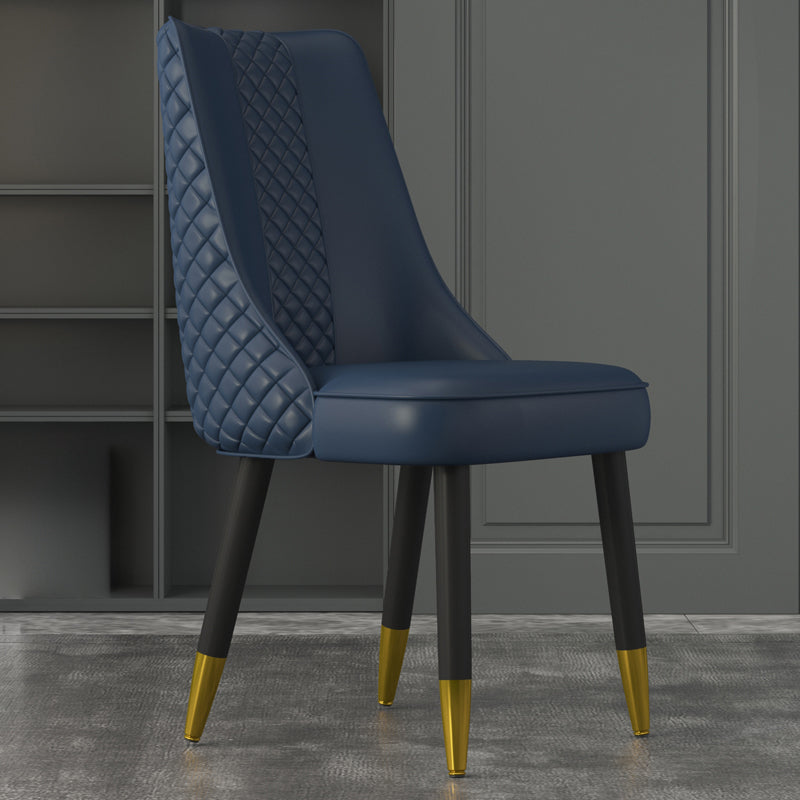 Industrial Style Dining Chairs Faux Leather Kitchen Chairs with Wood Legs