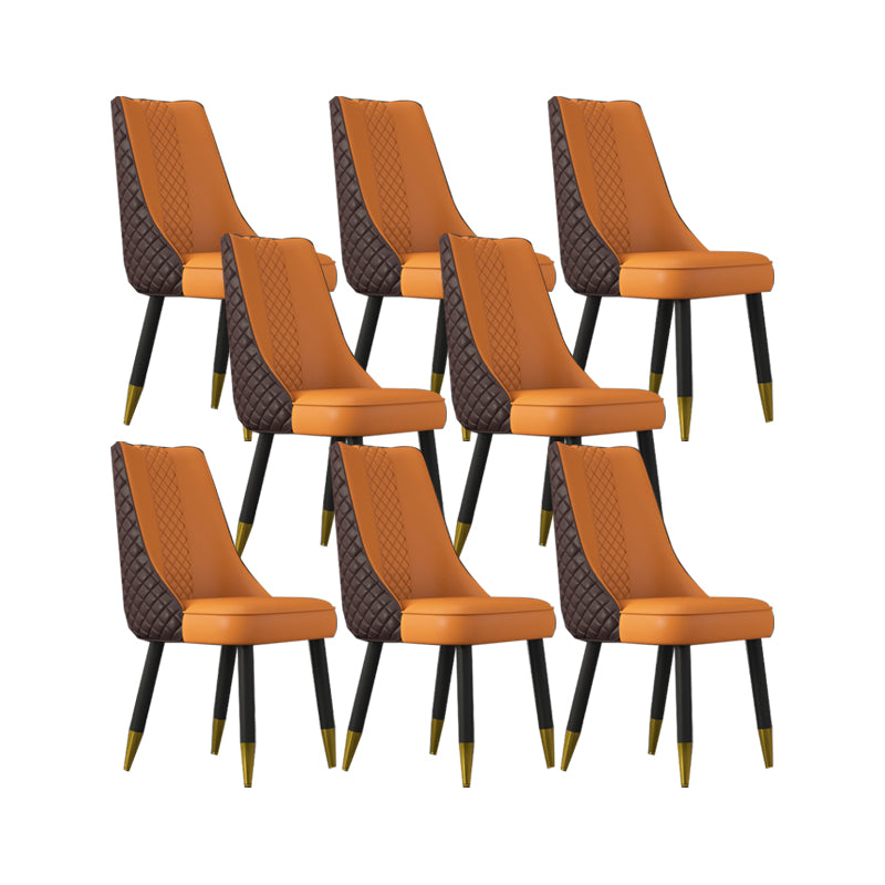 Industrial Style Dining Chairs Faux Leather Kitchen Chairs with Wood Legs