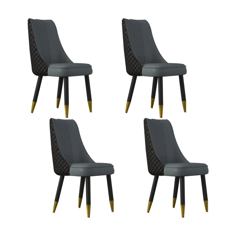 Industrial Style Dining Chairs Faux Leather Kitchen Chairs with Wood Legs