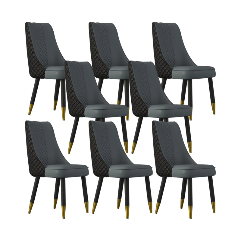 Industrial Style Dining Chairs Faux Leather Kitchen Chairs with Wood Legs