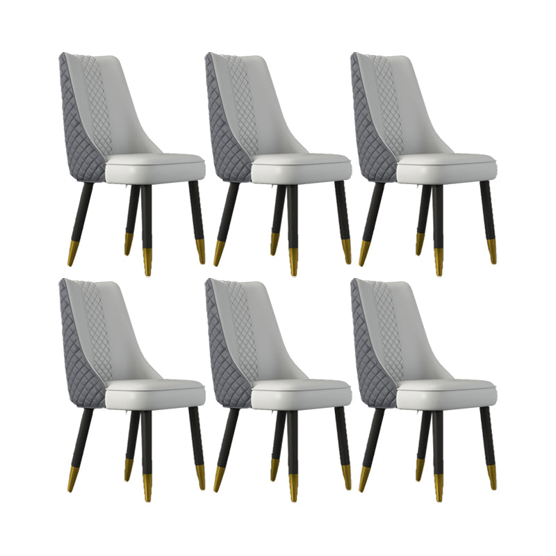 Industrial Style Dining Chairs Faux Leather Kitchen Chairs with Wood Legs