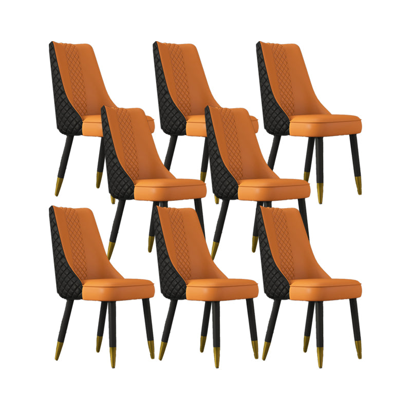 Industrial Style Dining Chairs Faux Leather Kitchen Chairs with Wood Legs