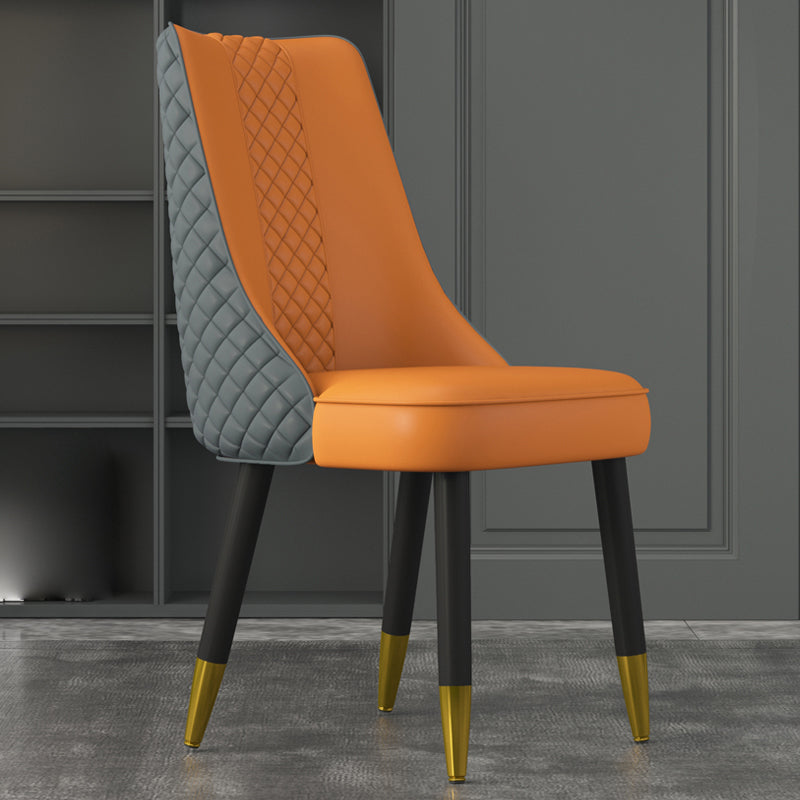 Industrial Style Dining Chairs Faux Leather Kitchen Chairs with Wood Legs