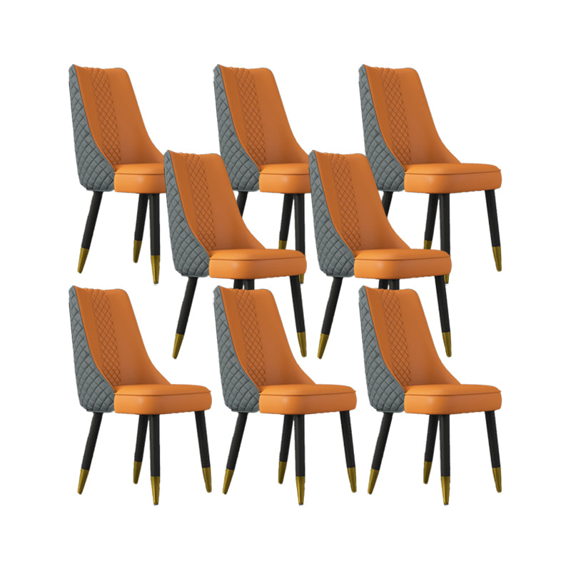 Industrial Style Dining Chairs Faux Leather Kitchen Chairs with Wood Legs