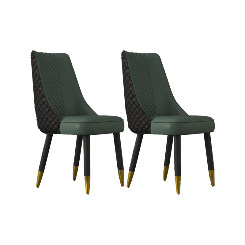 Industrial Style Dining Chairs Faux Leather Kitchen Chairs with Wood Legs