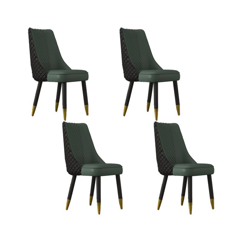 Industrial Style Dining Chairs Faux Leather Kitchen Chairs with Wood Legs