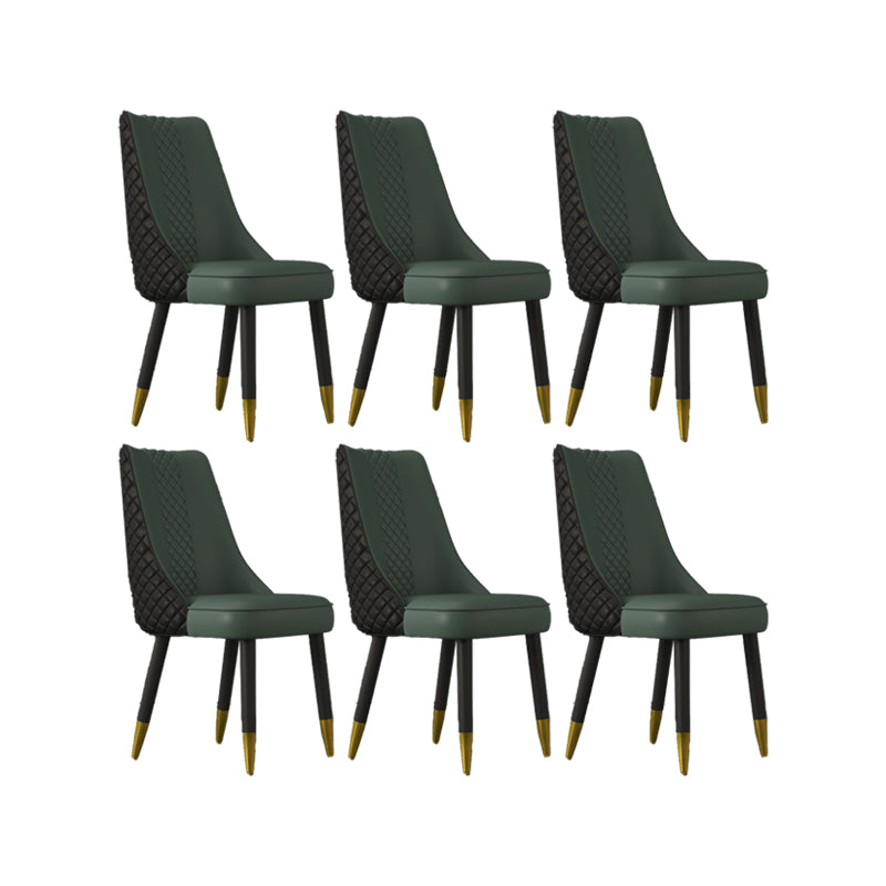 Industrial Style Dining Chairs Faux Leather Kitchen Chairs with Wood Legs