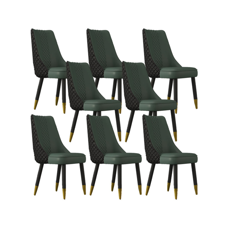 Industrial Style Dining Chairs Faux Leather Kitchen Chairs with Wood Legs