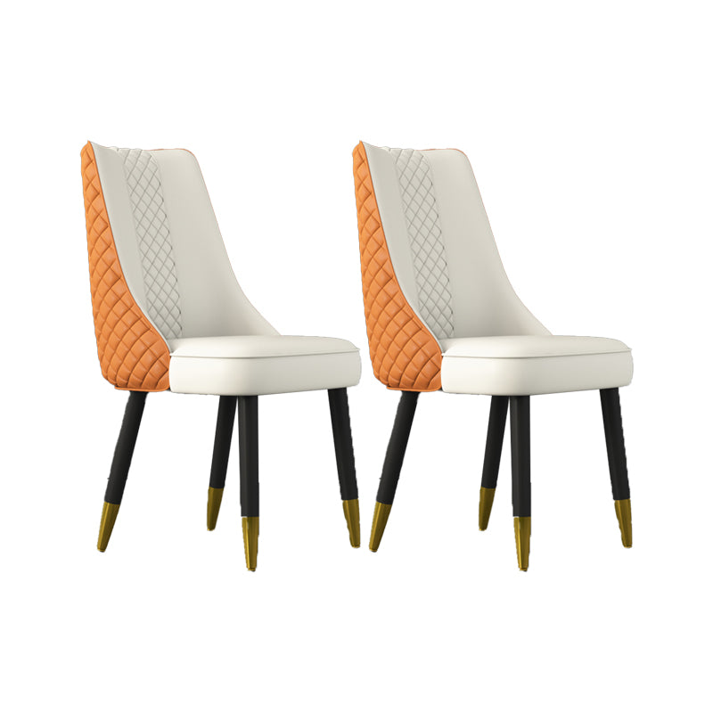 Industrial Style Dining Chairs Faux Leather Kitchen Chairs with Wood Legs