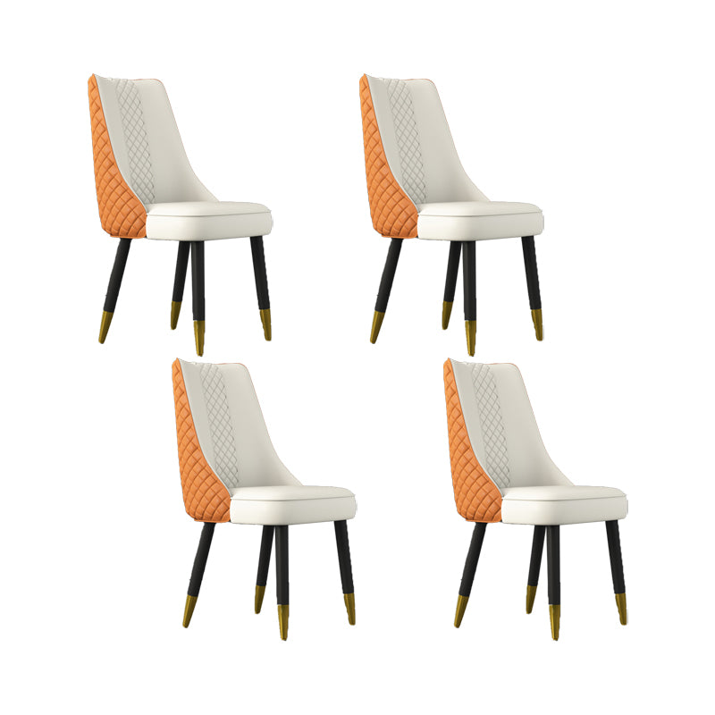 Industrial Style Dining Chairs Faux Leather Kitchen Chairs with Wood Legs