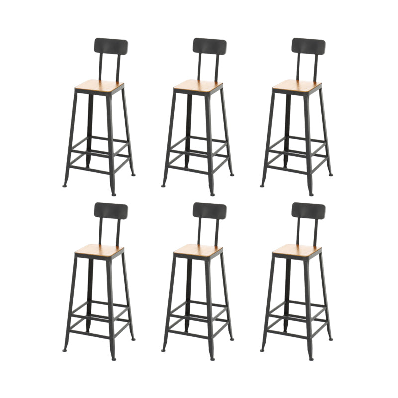 Contemporary Metal Dining Stool Armless Bar Stool with Black Base