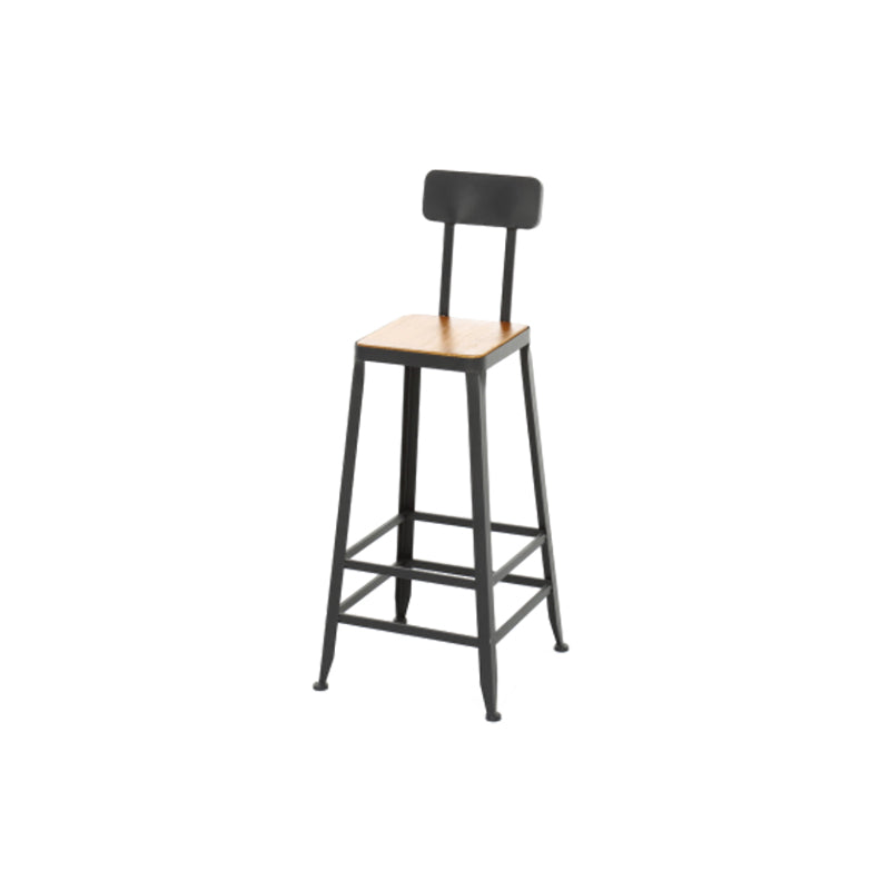 Contemporary Metal Dining Stool Armless Bar Stool with Black Base