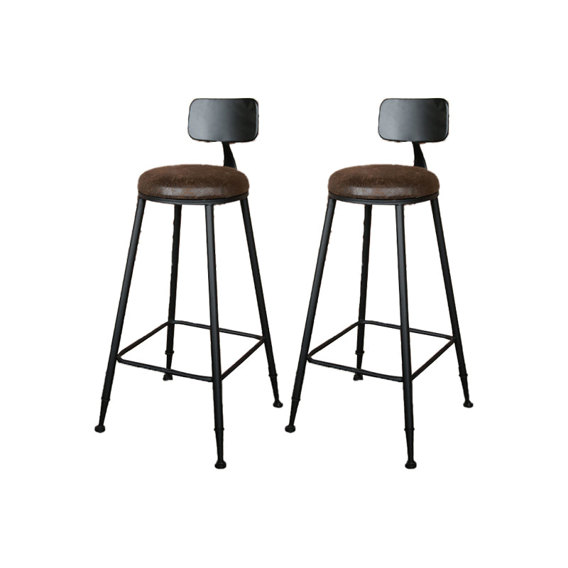 Contemporary Metal Dining Stool Armless Bar Stool with Black Base