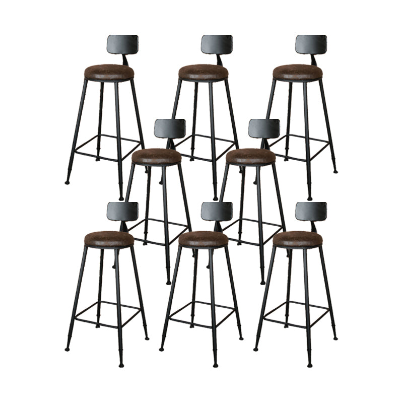 Contemporary Metal Dining Stool Armless Bar Stool with Black Base