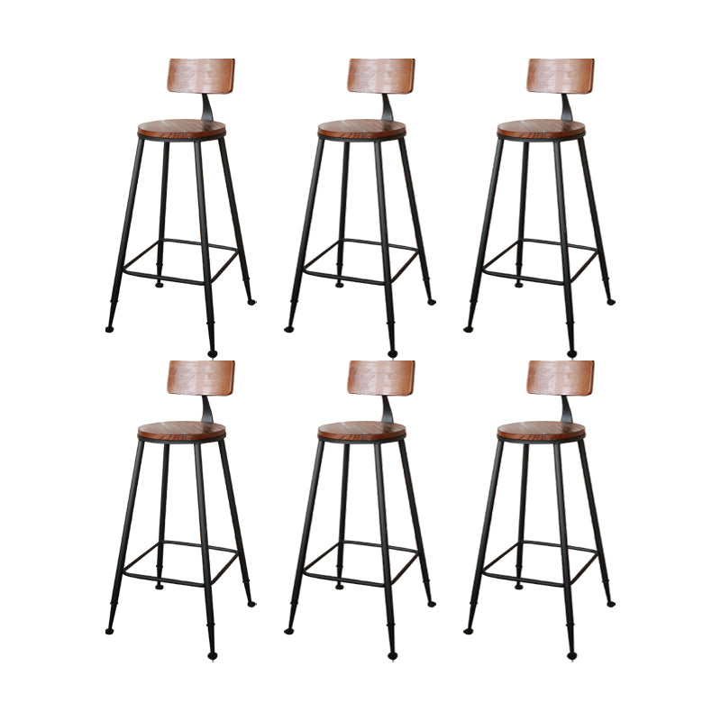Contemporary Metal Dining Stool Armless Bar Stool with Black Base
