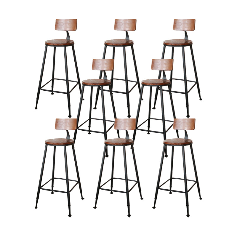 Contemporary Metal Dining Stool Armless Bar Stool with Black Base
