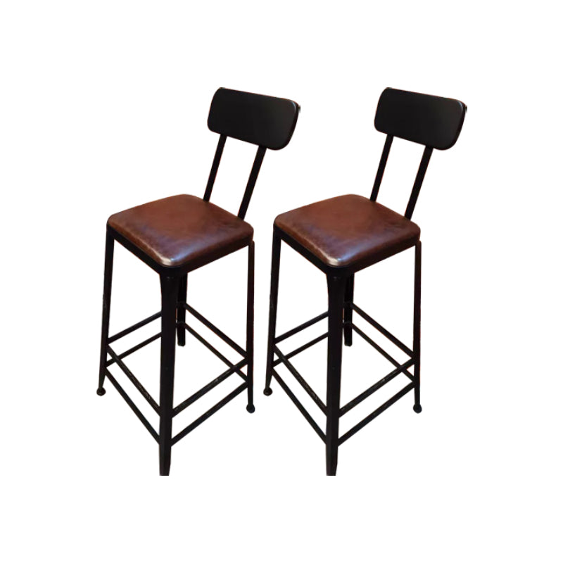 Contemporary Metal Dining Stool Armless Bar Stool with Black Base