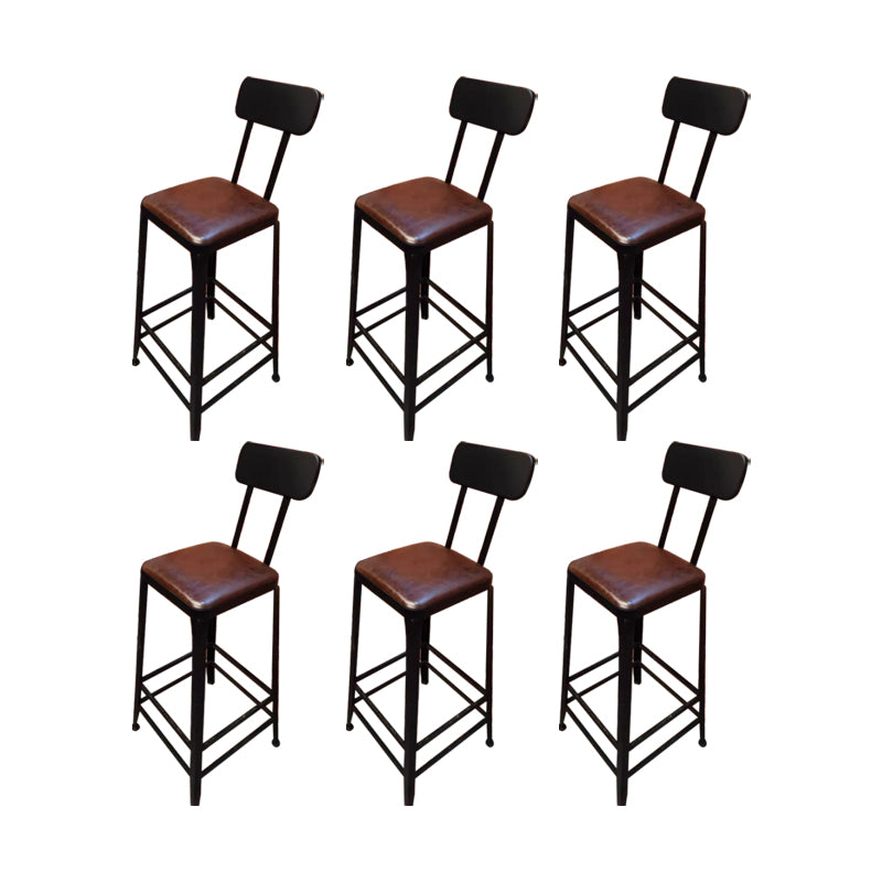 Contemporary Metal Dining Stool Armless Bar Stool with Black Base
