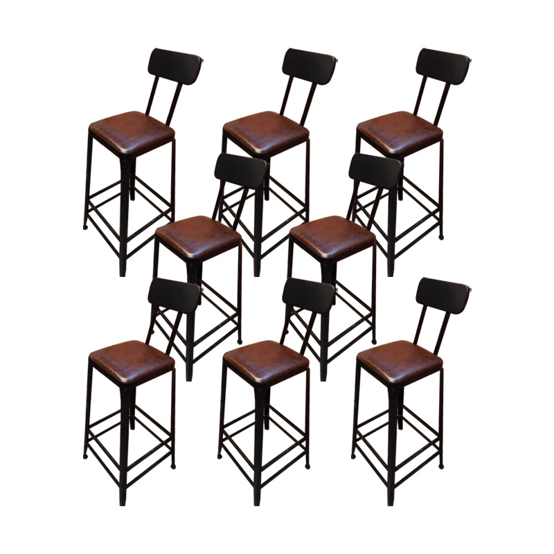 Contemporary Metal Dining Stool Armless Bar Stool with Black Base