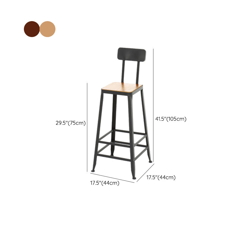 Contemporary Metal Dining Stool Armless Bar Stool with Black Base