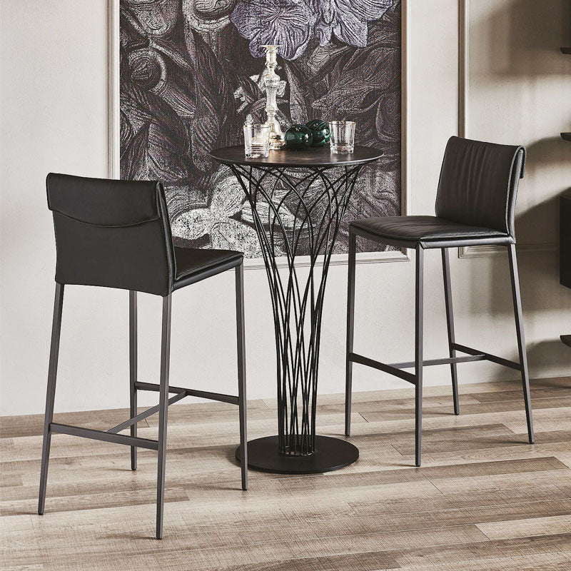 Contemporary Style Metal Bar Stool Footrest Counter Stool for Restaurant